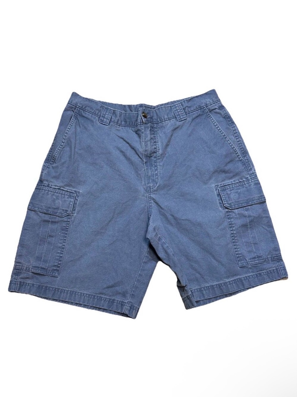 LL Bean Natural Fit Cotton Canvas Blue Hike Travel Pocket Cargo Short 35